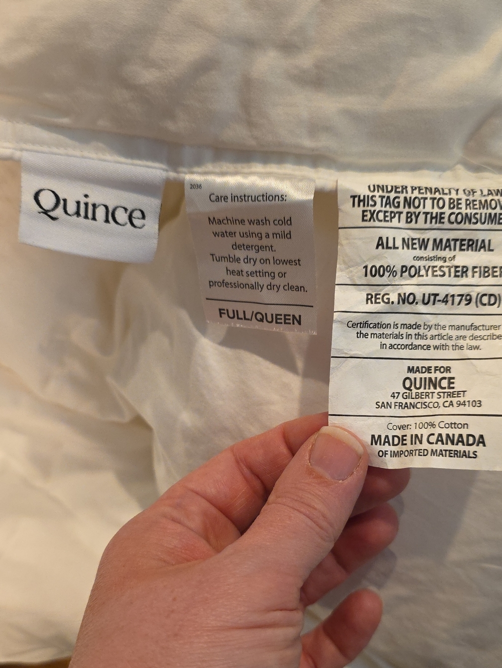Quince Lightweight Down Alternative Duvet Insert - Queen/Full - Picture 3 of 8